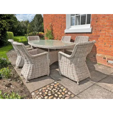 Fiji Oval 6 Chair Set  - 9