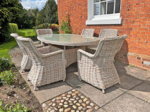 Fiji Oval 6 Chair Set  - 9
