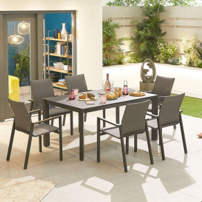 Roma 6 Seat Dining Set - 1.5m x 1m Rectangular Table  - 11