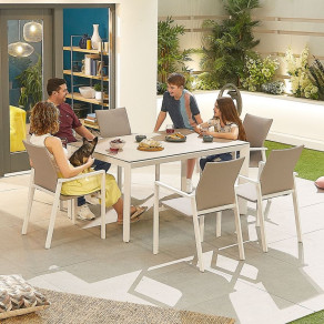 Roma 6 Seat Dining Set - 1.5m x 1m Rectangular Table  - 1