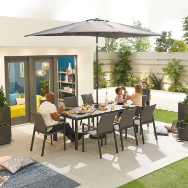 Roma 8 Seat Dining Set - 2m x 1m Rectangular Table  - 3