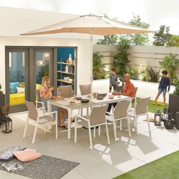 Roma 8 Seat Dining Set - 2m x 1m Rectangular Table  - 14