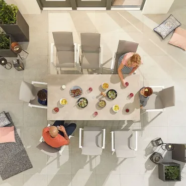 Roma 8 Seat Dining Set - 2m x 1m Rectangular Table  - 15