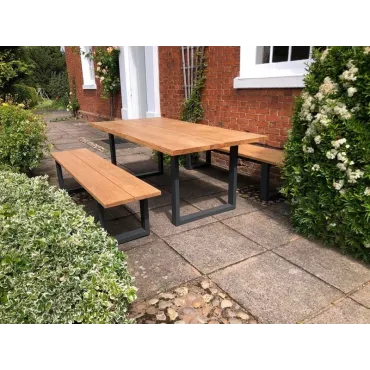 Aluminium Teak Tables Edge Table | FSC® Certified