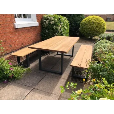 Aluminium Teak Tables Edge Table | FSC® Certified