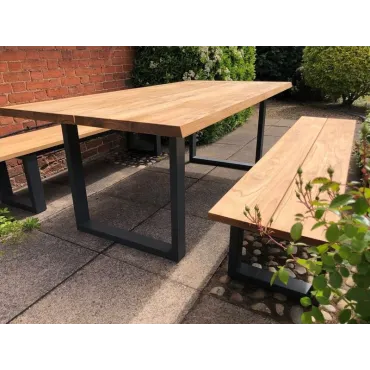 Aluminium Teak Tables Edge Table | FSC® Certified