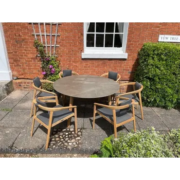 Mustique 6 Chair Round Set - Certified Teak