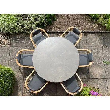 Mustique 6 Chair Round Set - Certified Teak