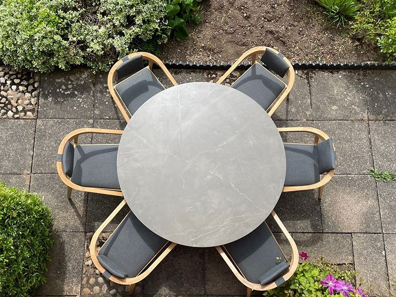 Mustique 6 Chair Round Set - Certified Teak
