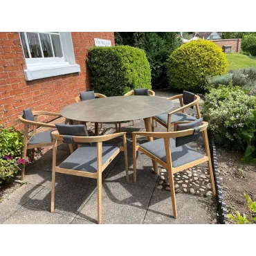 Mustique 6 Chair Round Set - Certified Teak