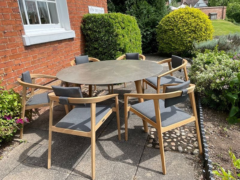 Mustique 6 Chair Round Set - Certified Teak