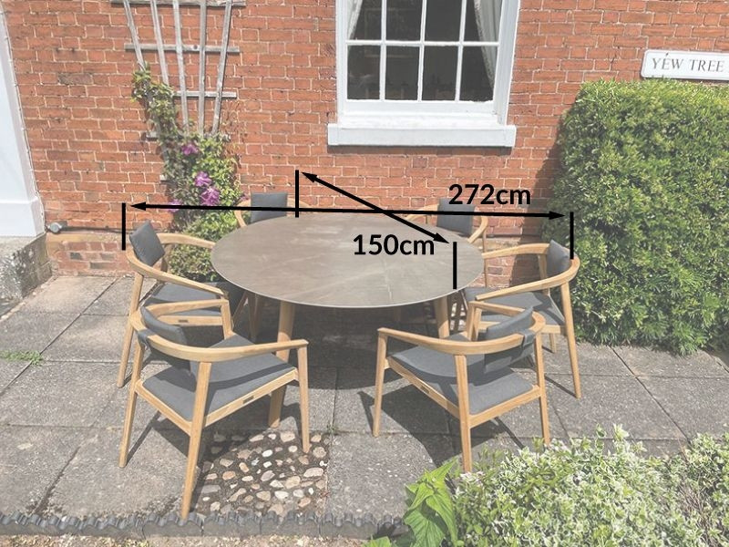 Mustique 6 Chair Round Set - Certified Teak