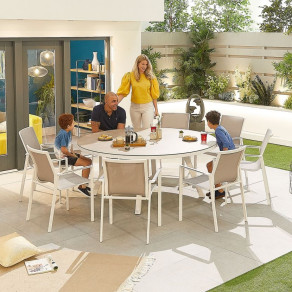 Milano 8 Seat Dining Set - 1.8m Round Table  - 14