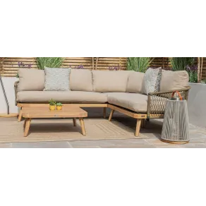 Bali Rope Weave Corner Sofa Set & Armchair