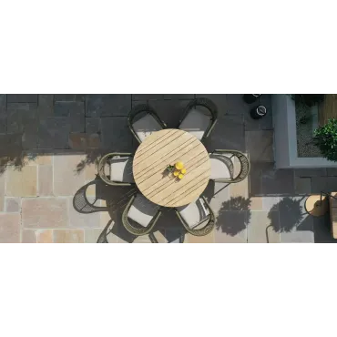 Bali Rope Weave 6 Seat Round Dining Set