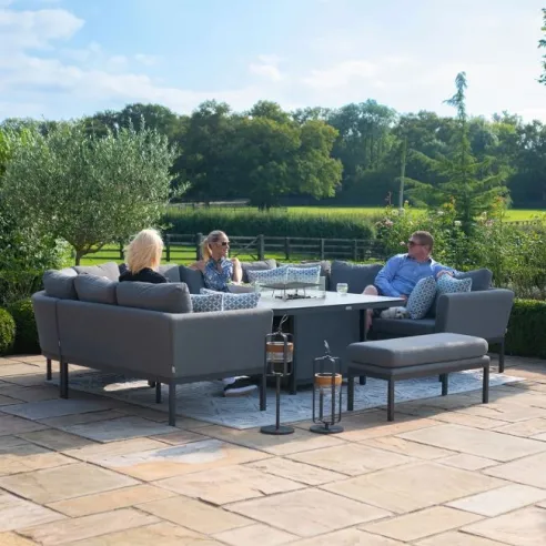 Pulse U Shape Corner Dining Set - With Firepit Table  - 13