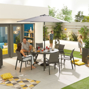 Roma 6 Seat Dining Set - 1.4m Round Table  - 6