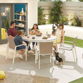 Roma 6 Seat Dining Set - 1.4m Round Table  - 1