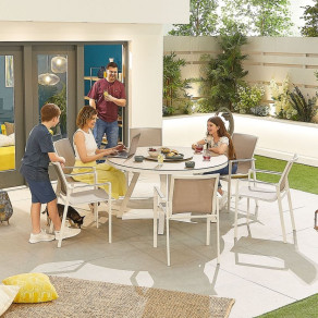 Milano 6 Seat Dining Set - 1.4m Round Table  - 10