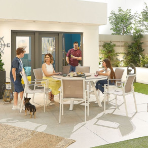 Milano 6 Seat Dining Set - 1.4m Round Table  - 1