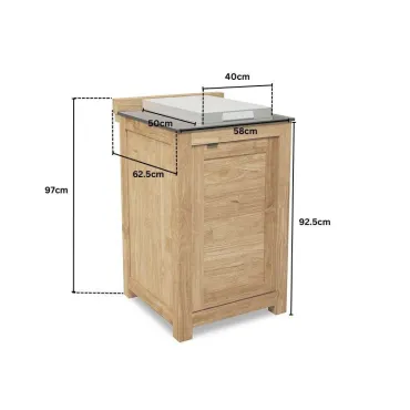 Kitchen Side Burner Cabinet Unit - Bari