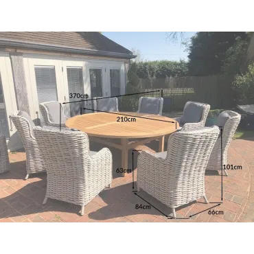 Fiji 8 Chair Dining Set - With Malvern Table 2.1M