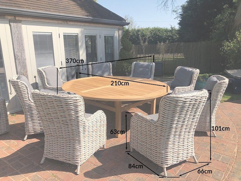 Fiji 8 Chair Dining Set - With Malvern Table 2.1M