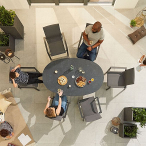Roma 6 Seat Dining Set - 1.6m x 1m Oval Table  - 1
