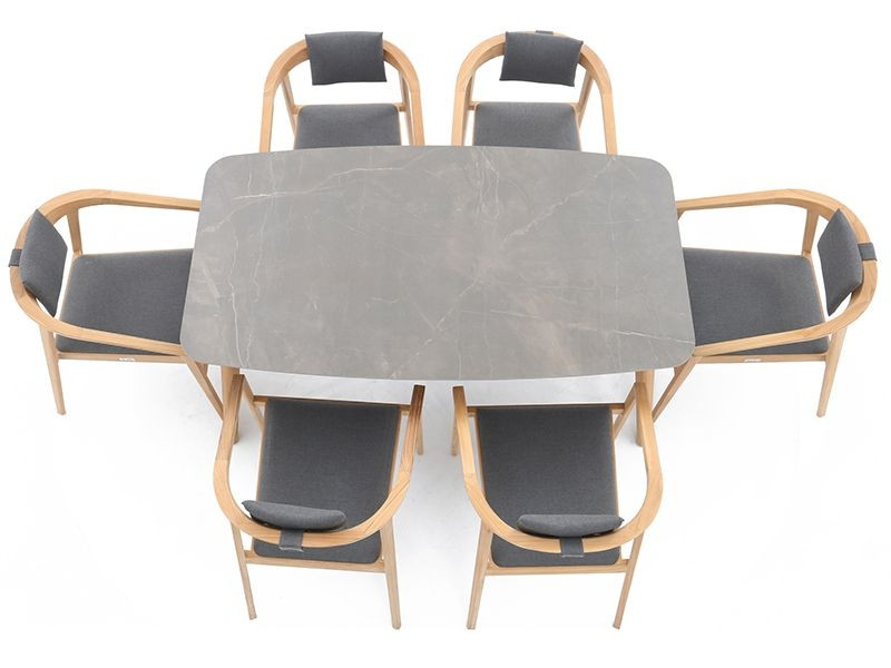 Mustique 6 Chair Dining Set - Certified Teak