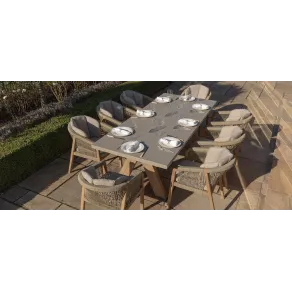 Martinique Rope Weave 8 Seat Rectangular Dining Set