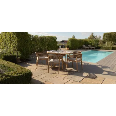 Porto Rope Weave 6 Seat Round Dining Set