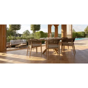 Porto Rope Weave 6 Seat Round Dining Set