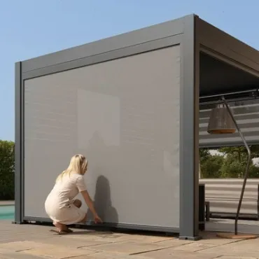 Garden Pergolas Eden Pergola 3m width Textilene Drop Side Blind