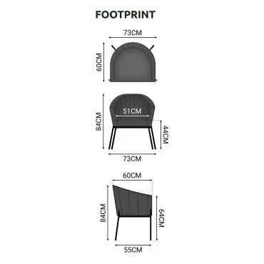 Edge All Weather Fabric Dining Chair Set of 2