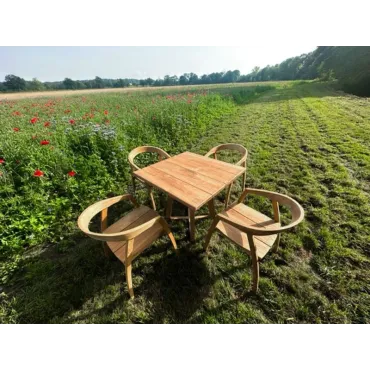 Teak 4 Chair Cafe Dining Set Bari - Bali