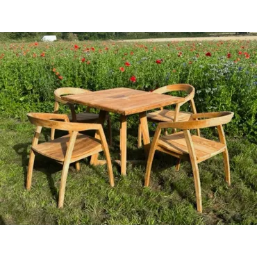 Teak 4 Chair Cafe Dining Set Bari - Bali