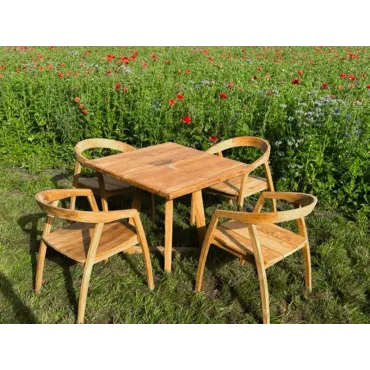 Teak 4 Chair Cafe Dining Set Bari - Bali