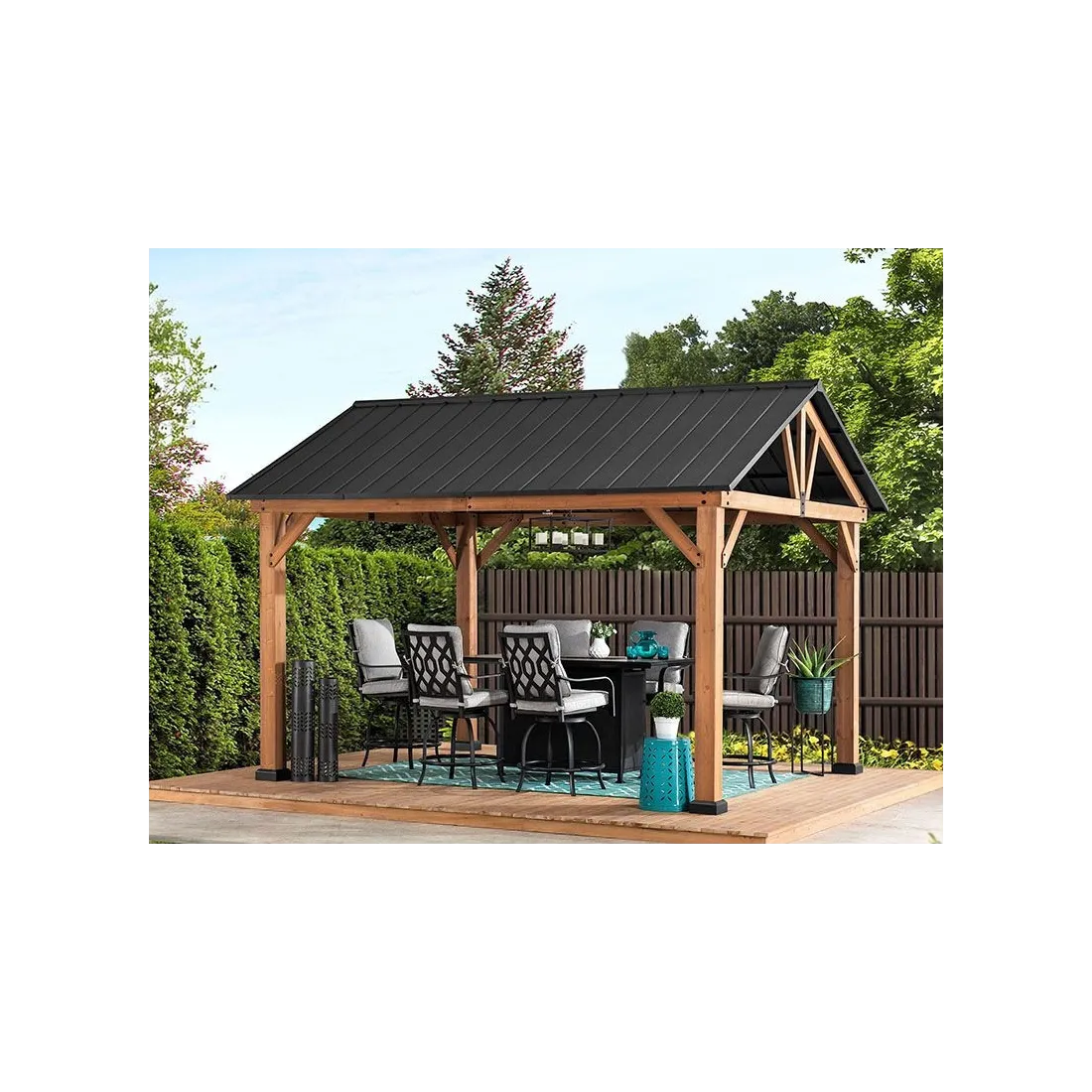 Wooden Gazebos Cedar Hard Top Gazebo | 3.35X 4M
