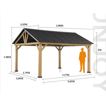 Wooden Gazebos Cedar Hard Top Gazebo | 3.35X 4M