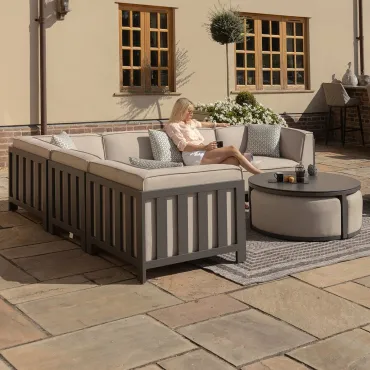 Ibiza Large Corner Sofa Set Round Coffee Table