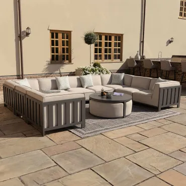 Ibiza U Shape Sofa Set & round Coffee Table