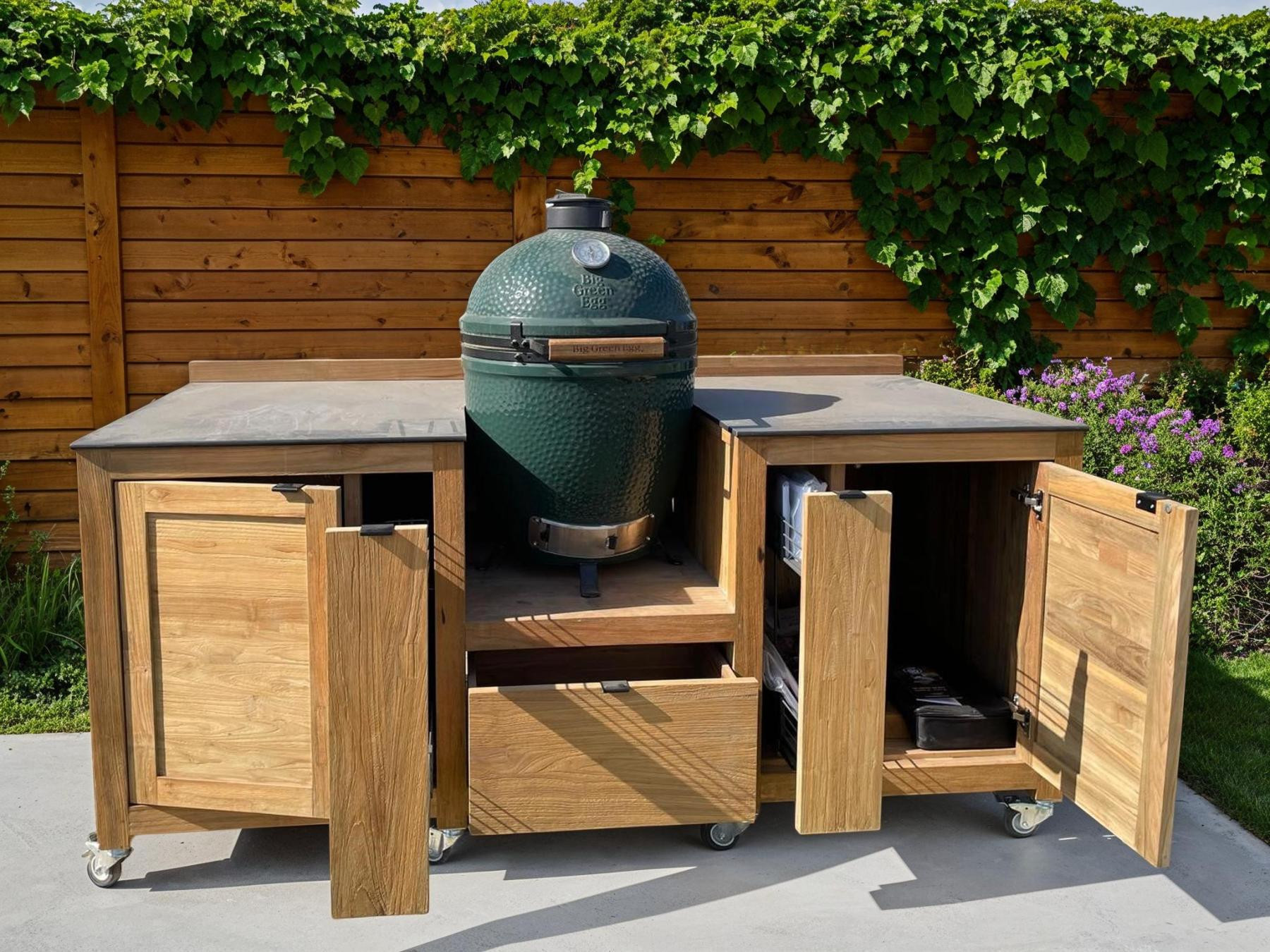 Big Green Egg Island On Wheels
