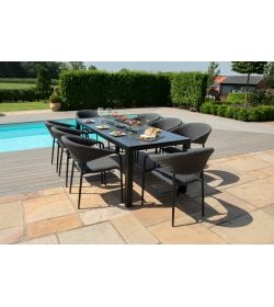 Pebble 8 Seat Rectangle Dining Firepit