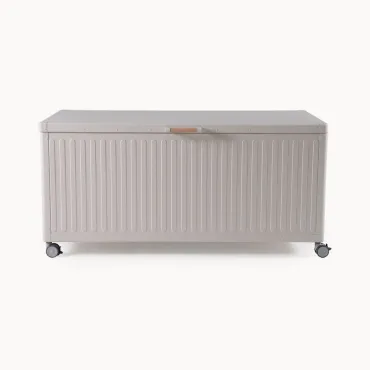 Storage Boxes Medium Panelled Aluminium Storage Box in Pebble