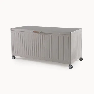 Storage Boxes Medium Panelled Aluminium Storage Box in Pebble