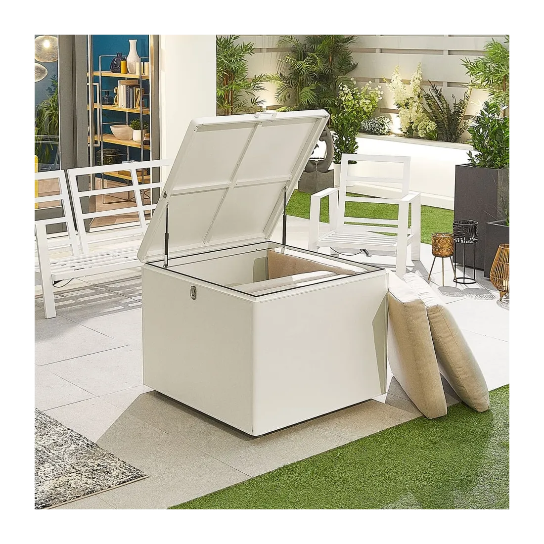 Storage Boxes Medium Aluminium Storage Box in Chalk White