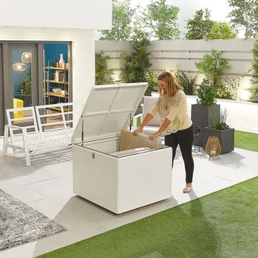 Medium Aluminium Storage Box in Chalk White