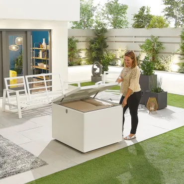 Medium Aluminium Storage Box in Chalk White