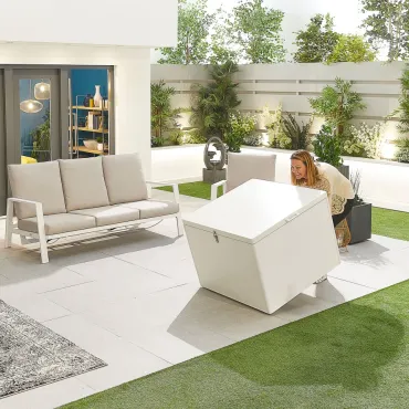 Medium Aluminium Storage Box in Chalk White