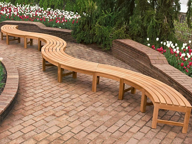 Curved Backless Bench